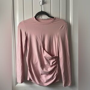 Susana Monaco 
NWOT 
Size Small 
Faux Wrap Crewneck Long Sleeves Top in Pink